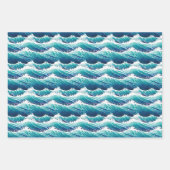 Eau Bleue/Vagues Feuilles d'enveloppement Motifs (Devant 2)