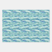 Eau Bleue/Vagues Feuilles d'enveloppement Motifs (Devant)