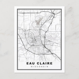 Eau Claire Map Briefkaart
