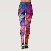 Eau Couleur Dragon Écailles Leggings - Imaginaire (Dos)