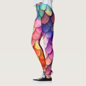 Eau Couleur Dragon Écailles Leggings - Imaginaire (Gauche)