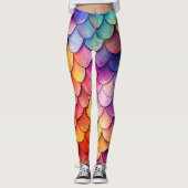 Eau Couleur Dragon Écailles Leggings - Imaginaire (Devant)