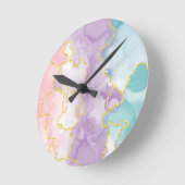 Eau couleur marbre Horloge murale (Angle)