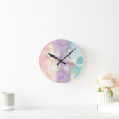 Eau couleur marbre Horloge murale (Maison)