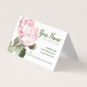 EAU COULEUR PEONY Fleur plié Carte de visite (Devant)