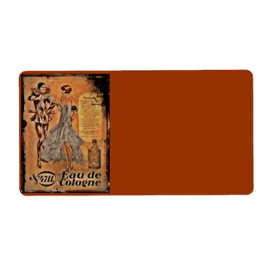 Eau de Cologne Harlequin en Flapper Etiket (Voorkant)