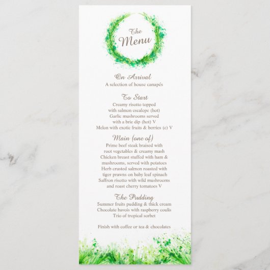 Eau de courre verte art menu (Dos)