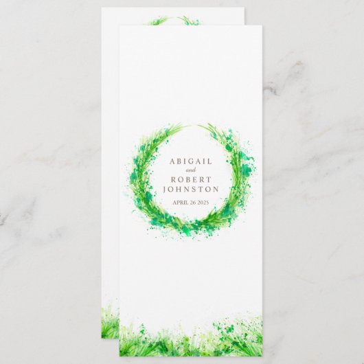 Eau de courre verte art menu (Devant / Derrière)