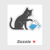 Eau de déversement de chats noirs - Sticker pour o (Feuille)