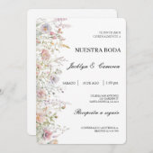 Eau de fleur sauvage couleur Faire-part de mariage (Devant / Derrière)