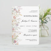 Eau de fleur sauvage couleur Faire-part de mariage (Debout devant)