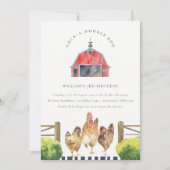 Eau de la ferme de poulet Red Barn Invitation d'an (Devant)
