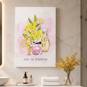 Eau De Parfum en Bloemen Canvas Afdruk