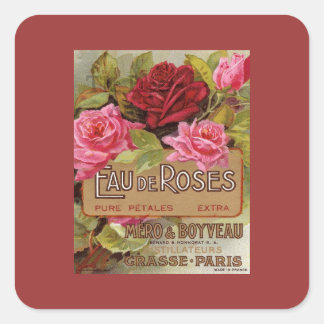 Eau de Rozen French Scent Vierkante Sticker