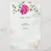 Eau de verdure eucalyptus magenta peonies menu ros (Dos)