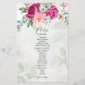 Eau de verdure eucalyptus magenta peonies menu ros (Devant)