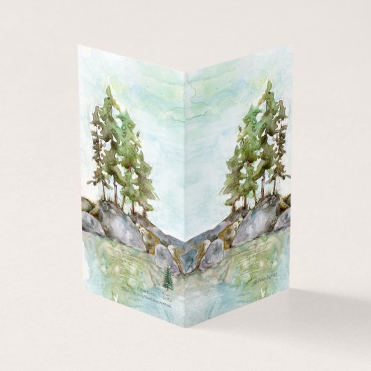 Eau des pins et rochers aquarelle de BWCAW, MN (Outside)