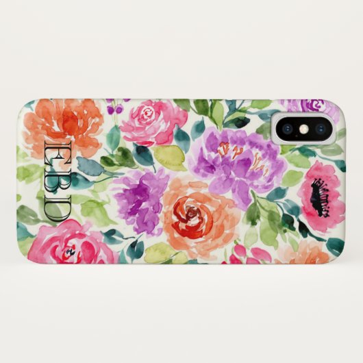 Eau d'été Floral Imprimer iPhone X Coque (Dos (Horizontal))