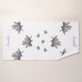 Eau Lily Fleur Maureen Girard Méditation Santé (Serviette de bain)