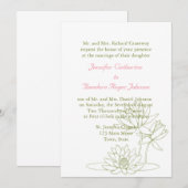 Eau Lily Mariage Invitations Floral Croquis (Devant / Derrière)