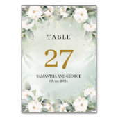 Eau luxuriante verdure et numéro de table blanc (Dos)