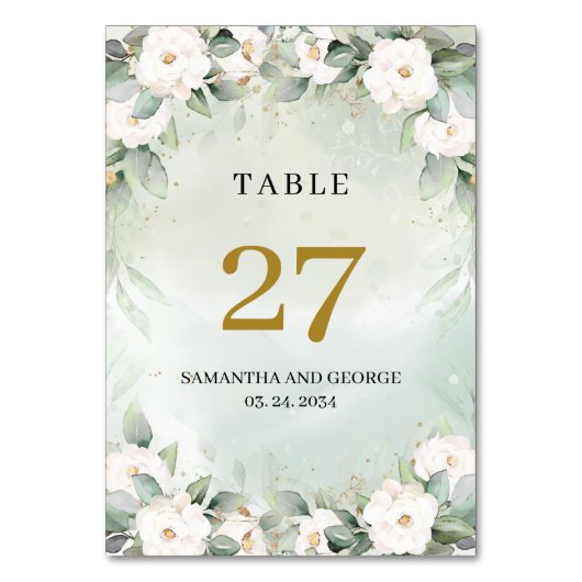 Eau luxuriante verdure et numéro de table blanc (Par défaut)