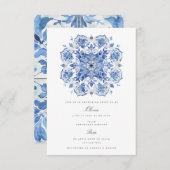 Eau méditerranéenne Douche nuptiale Invitation (Devant / Derrière)