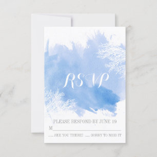 Eau moderne corail récif bleu mariage RSVP