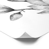 Eau noir et blanc fleurs murales poster d'art (Coin)