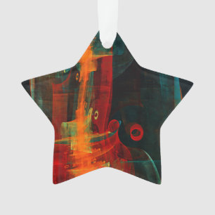 Eau Orange Rouge Bleu moderne Art Abstrait Motif
