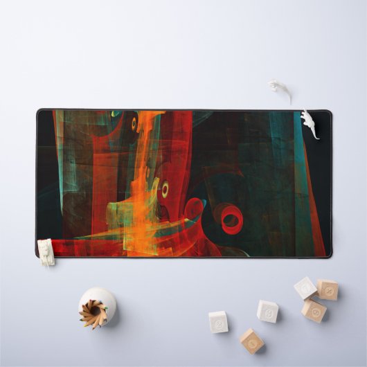 Eau Orange Rouge Bleu moderne Art Abstrait Motif (Tableau pour enfants)