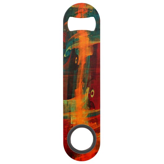 Eau Orange Rouge Bleu moderne Art Abstrait Motif (Devant)