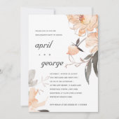 EAU ORANGE RUST FIANÇAILLES FLORAL INVITATION (Devant)