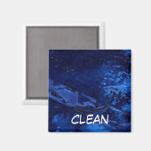 "Eau profonde" Lave-vaisselle Abstraite Magnet d'é (Recto/Verso)