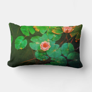Eau Rose Lys Vert Plantes Coussin Jeu Oreiller