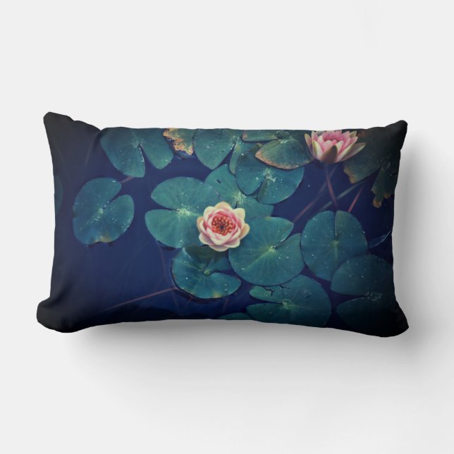 Eau Rose Lys Vert Plantes Coussin Jeu Oreiller (Recto)