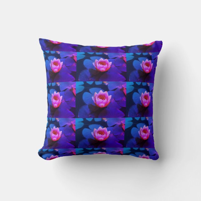 Eau Rose Lys Vert Plantes Coussin Jeu Oreiller (Recto)