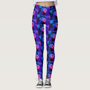 Eau rose stylisée Lys Plante Leggings