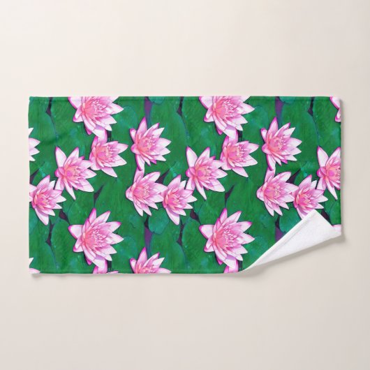 Eau rose sur un étang (Serviette à main)