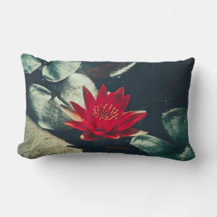 Eau Rouge Lily Vert Plante Coussin Jeu Oreiller