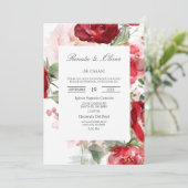 Eau rouge rose espagnol Faire-part de mariage (Debout devant)