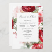 Eau rouge rose espagnol Faire-part de mariage (Devant / Derrière)