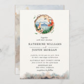 Eau rustique Faire-part de mariage de renard jouan (Devant / Derrière)