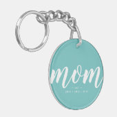 Eau | Simple Typographie Maman EST. Porte-clé an a (Devant gauche)