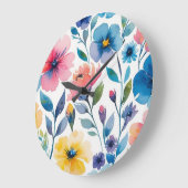 Eau Style Floral Horloge murale (Angle)