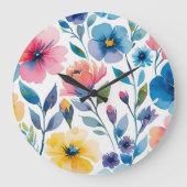Eau Style Floral Horloge murale (Recto)