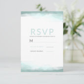 Eau vert mousse de mer Mariage moderne RSVP (Debout devant)