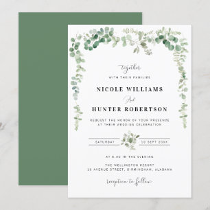 eau verte faire-part de mariage eucalyptus