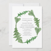 Eau verte Foliage Mariage Invitation (Devant)