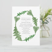 Eau verte Foliage Mariage Invitation (Debout devant)